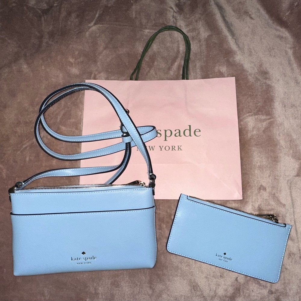 Kate Spade Sadie Blue Crossbody Bag and Wallet Set- New never used (no tags).